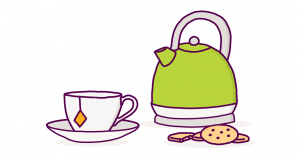 Tea and biscuits illustration